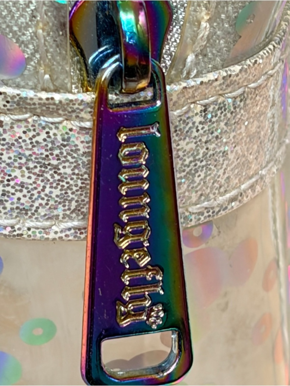 Disney Parks Loungefly Small Backpack Holographic Mickey Confetti Clear Glitter - Picture 9 of 14